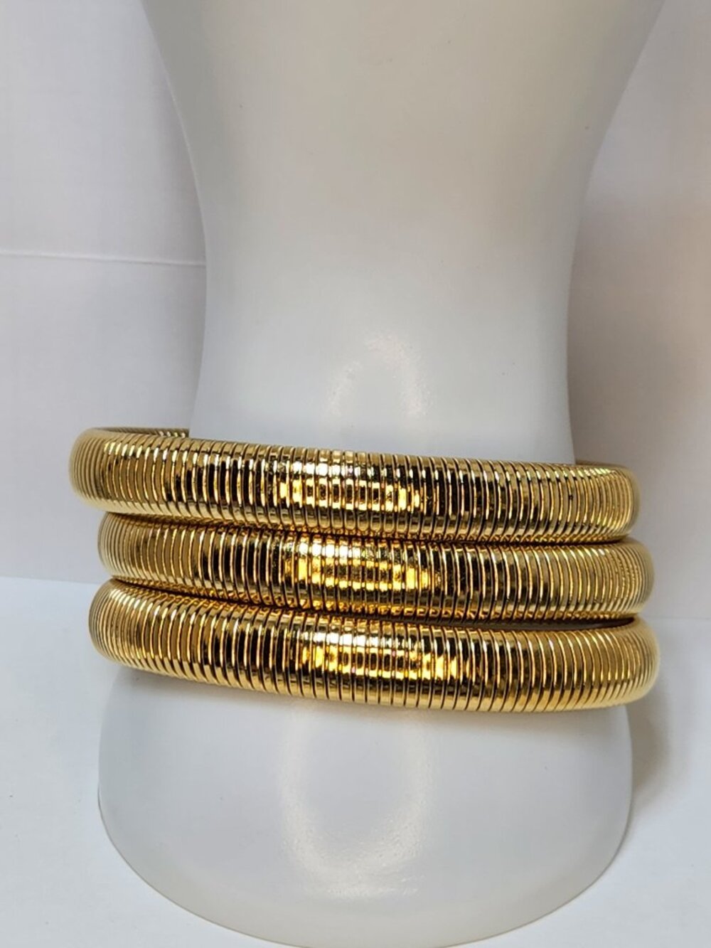 Flex Snake Chain Bracelet- Set of 3 (12mm wide)- Gold - Picture 6 of 6